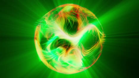 green-and-orange-glowing-energy-orb-rotating-in-space