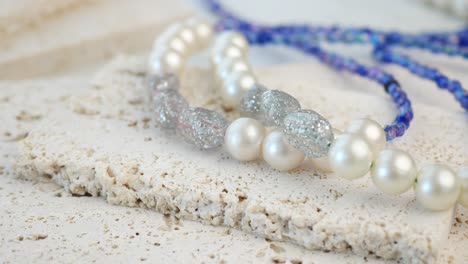 layered beaded necklace with pearls and beads