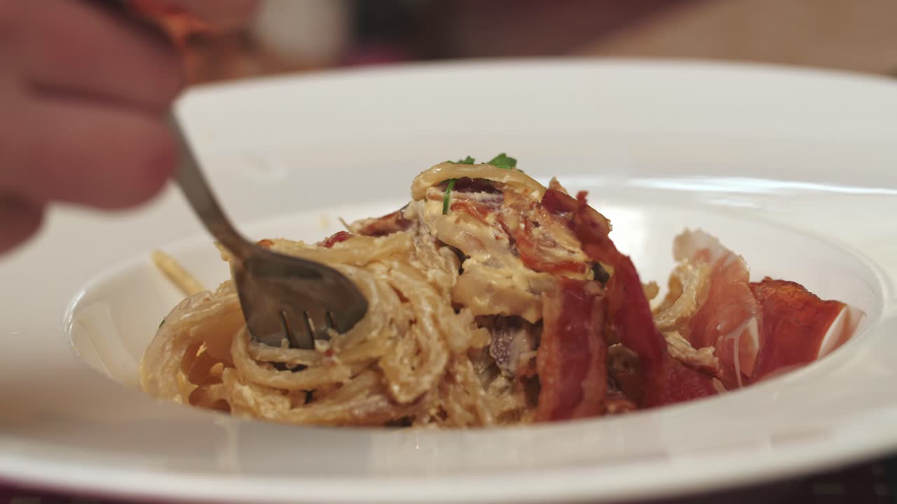 Plate Of Delicious Spaghetti , Video 4K
