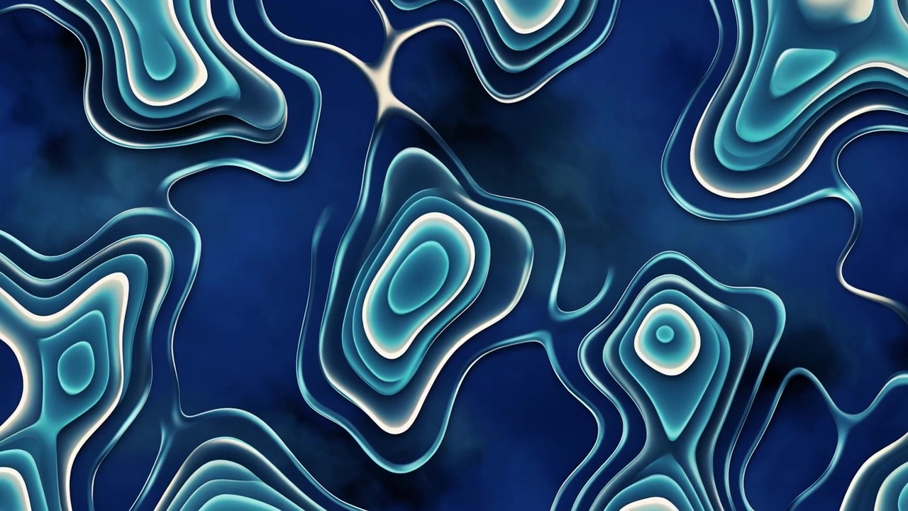 Dynamic Blue Abstract Background with Flowing Organic Shapes