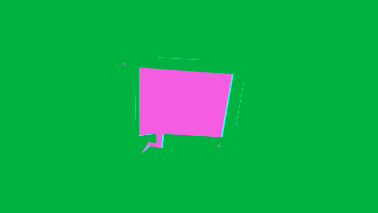 Animation of pink speech buble on white background
