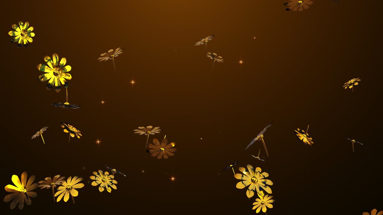 금 꽃 입자 루프 애니메이션