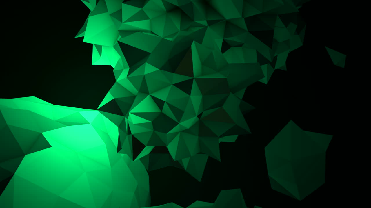 orbe líquido verde abstracto de animación en el cosmos fondo negro