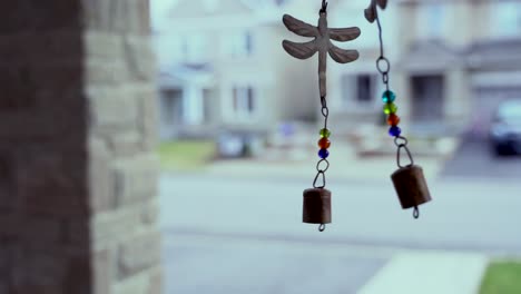 wind chimes moving with wind