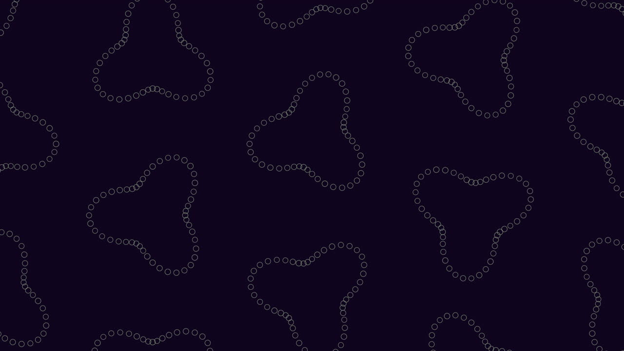 Seamless looping dark abstract background featuring soft dotted organic triangle shapes slowly moving on a deep navy backdrop, ideal for modern motion graphics, presentations and digital interfaces