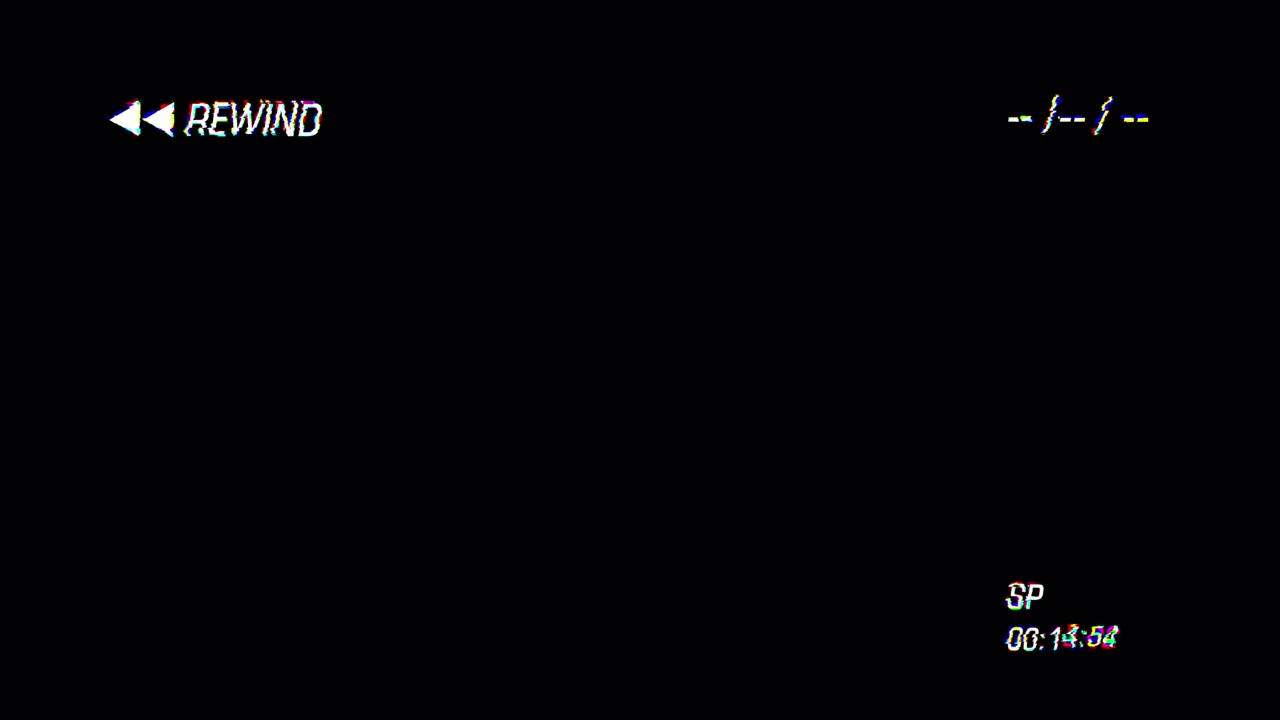 VHS Rewind Screen with Glitch Effects