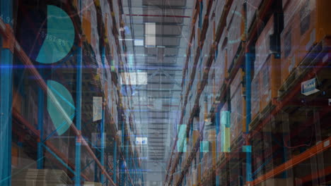 animación del procesamiento de datos financieros en el almacén