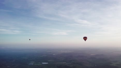 hot air balloon, sierra madre mountains, montemorelos, mexico, aerial panorama