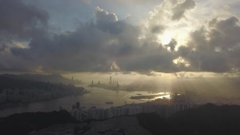 drone footage of tseung kwan o city, hong kong