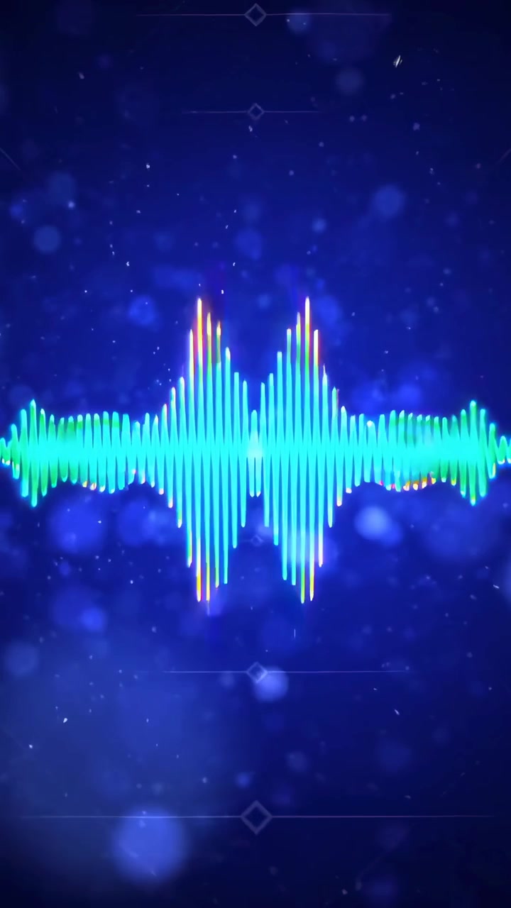Dynamic Audio Waveform Visualization on Blue Background