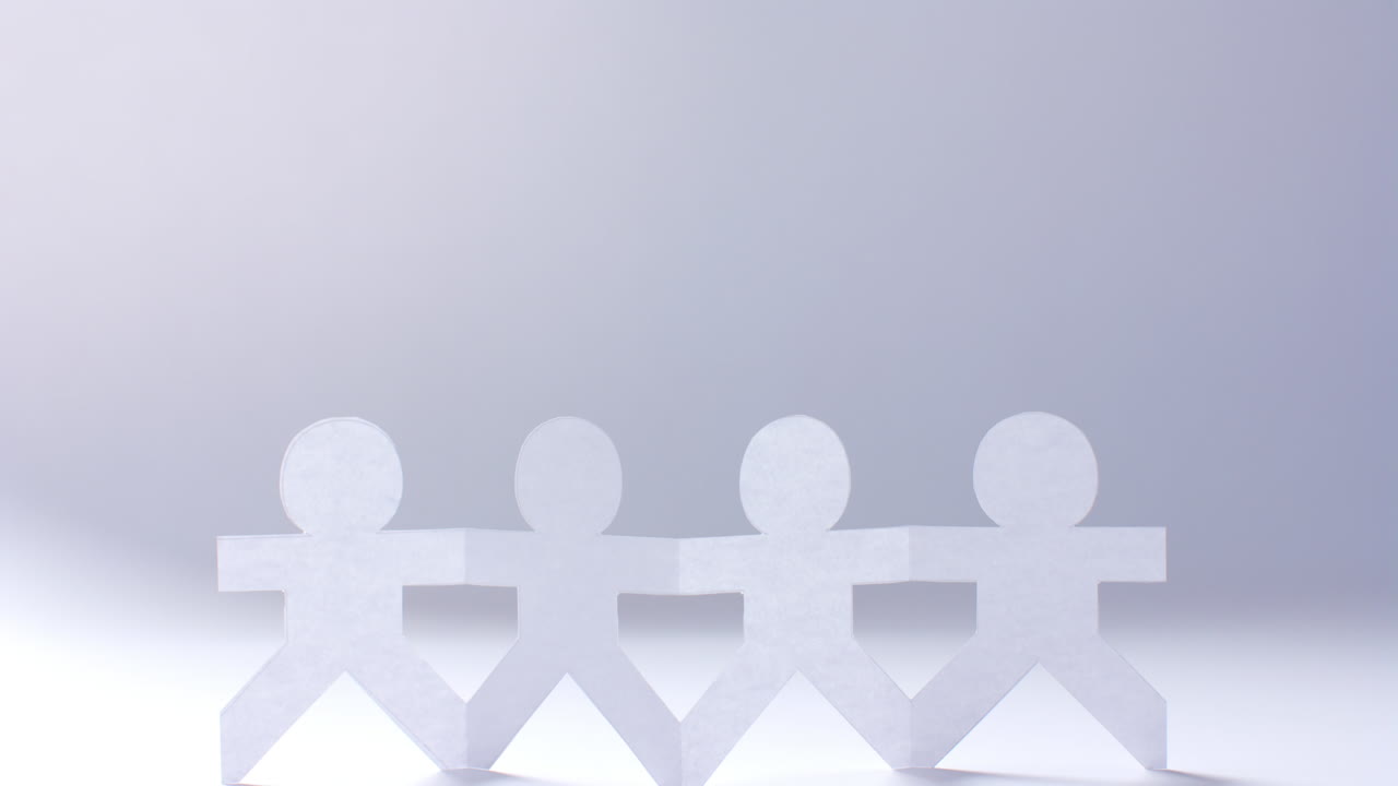 사본 공간과 함께  ⁇  배경에  ⁇  종이로 만든 손을 잡은 사람들의 클로즈업