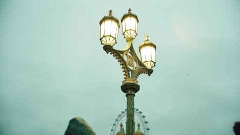 Street-Lamp-in-London-with-London-eye-behind