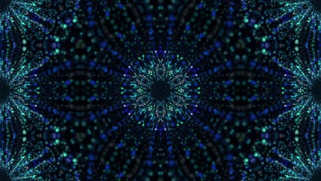 vj loop blue neon kaleidoscope. seamless animation.