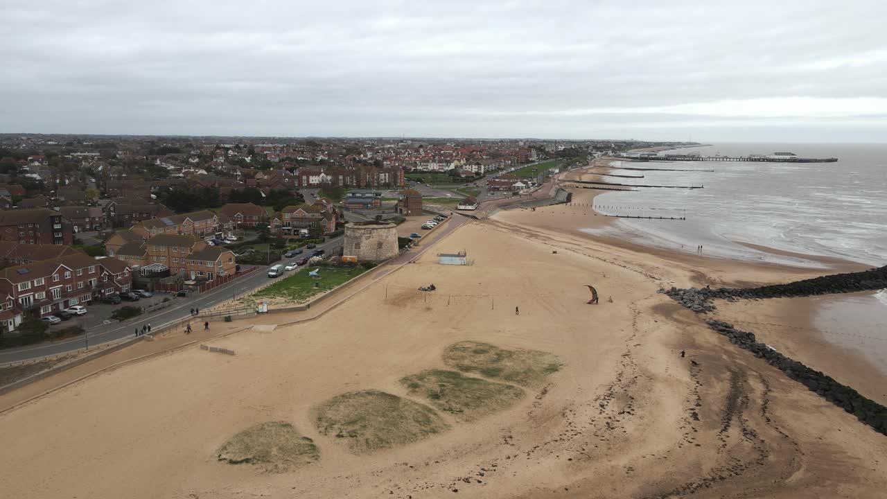 playa clacton en mar essex reino unido en otoño