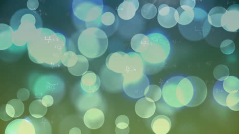 animación de ecuaciones matemáticas y luces bokeh