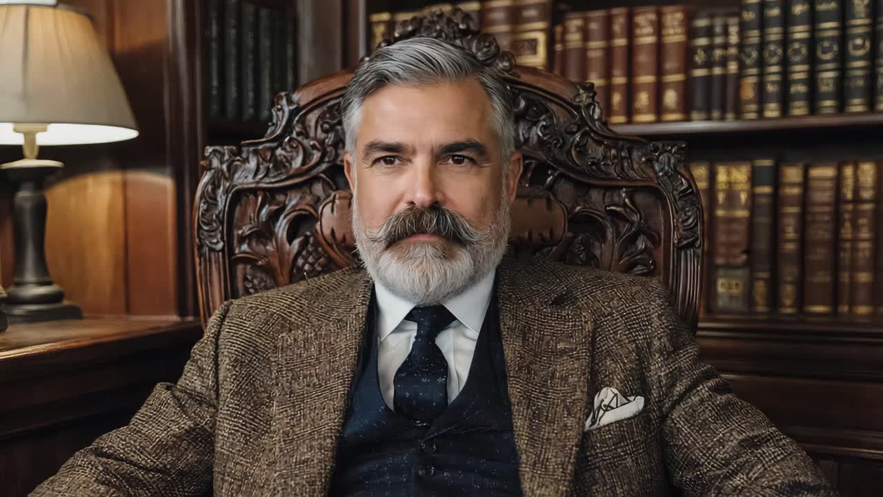 Portrait of a man in a library