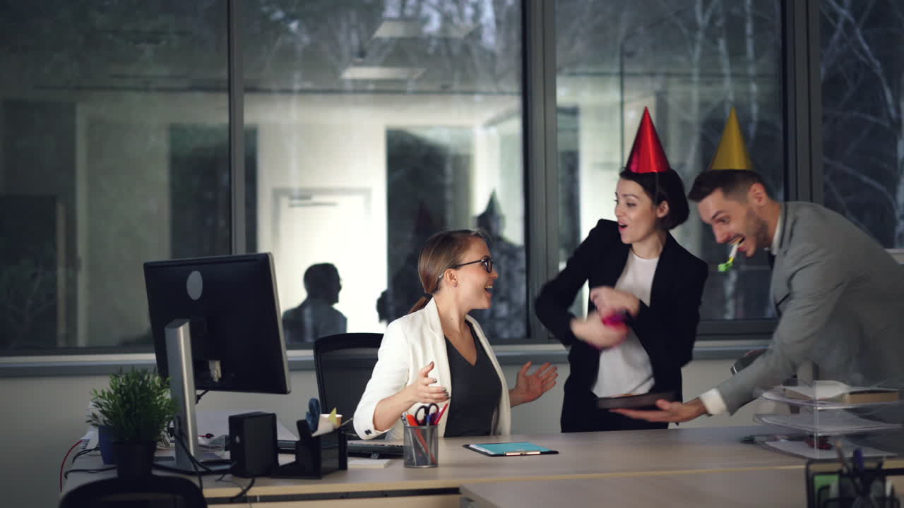 Office Colleagues Celebrating a Birthday