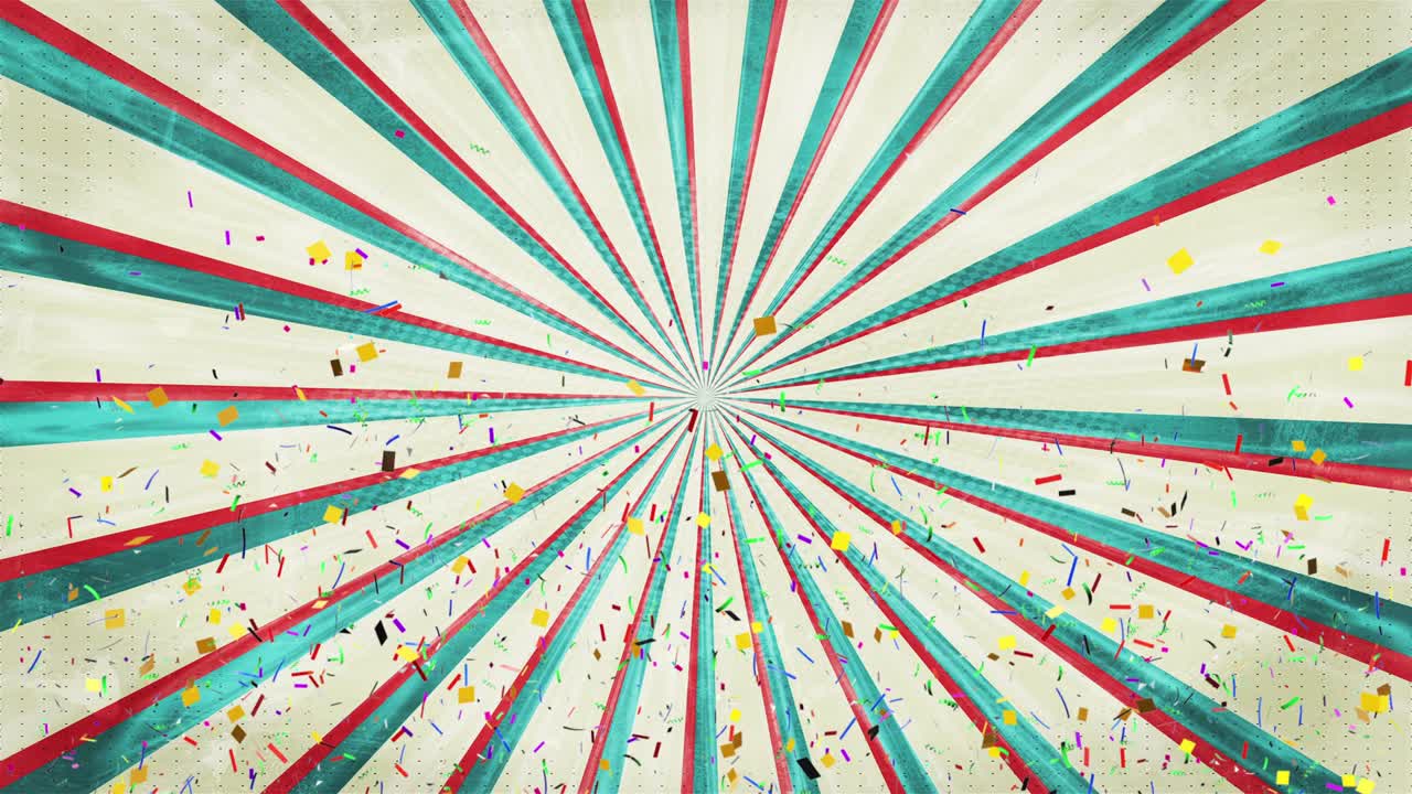 컨페티와 선버스트의 애니메이션 모션 그래픽 4k