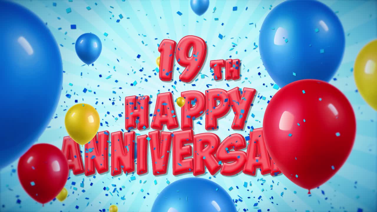 19th Happy Anniversary Celebration with Balloons