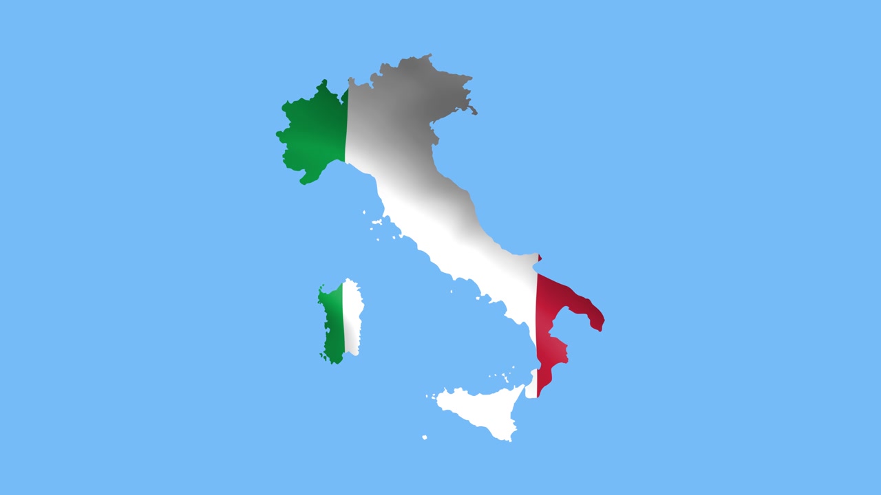 Mappa dell'Italia con bandiera italiana