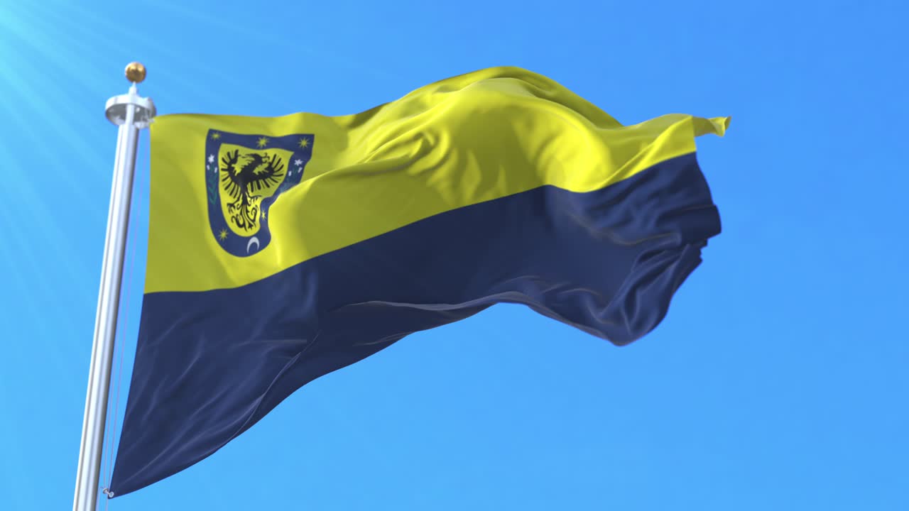 Concepcion city flag, Chile. Loop