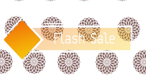 Animation-Von-Flash-Sale-Text-über-Banner-Und-Blumen-Auf-Weißem-Hintergrund