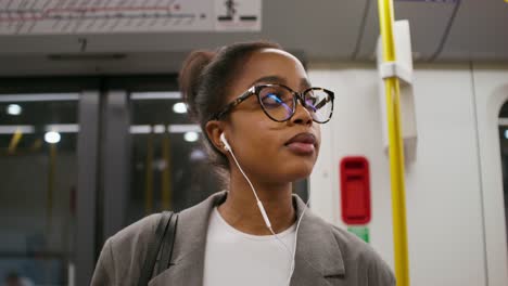 woman on a subway