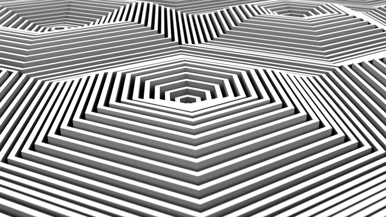 los hexágonos formaron una onda