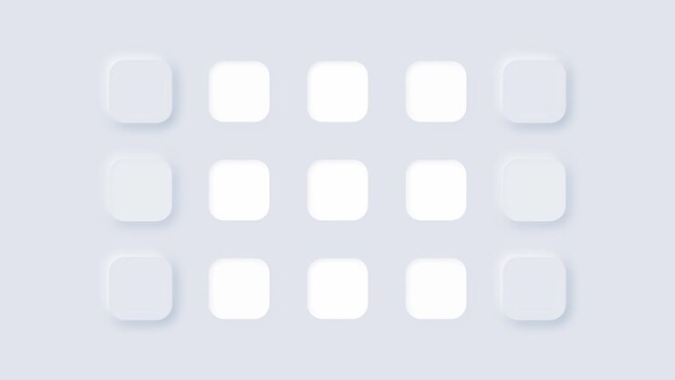Abstract Neumorphic Grid Animation with Pulsing Light Effects