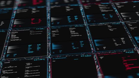multiple computer screens displaying code