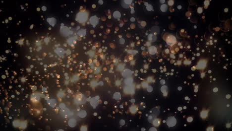 animación de círculos y partículas en movimiento sobre fondo negro
