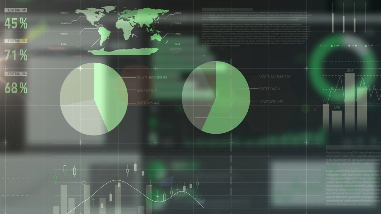 Animation of graphs and data on digital screen