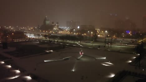 Minneapolis-Bei-Nacht,-Luftaufnahme-Vom-Skulpturengarten