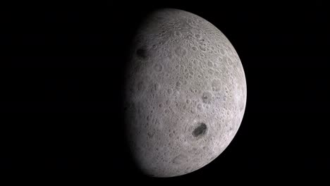volmaan tot nieuwmaan. looping 3d geanimeerde timelapse van de fasen van de maan. 4k, 3d rendering complete cyclus animatie van de maan op zwarte achtergrond.