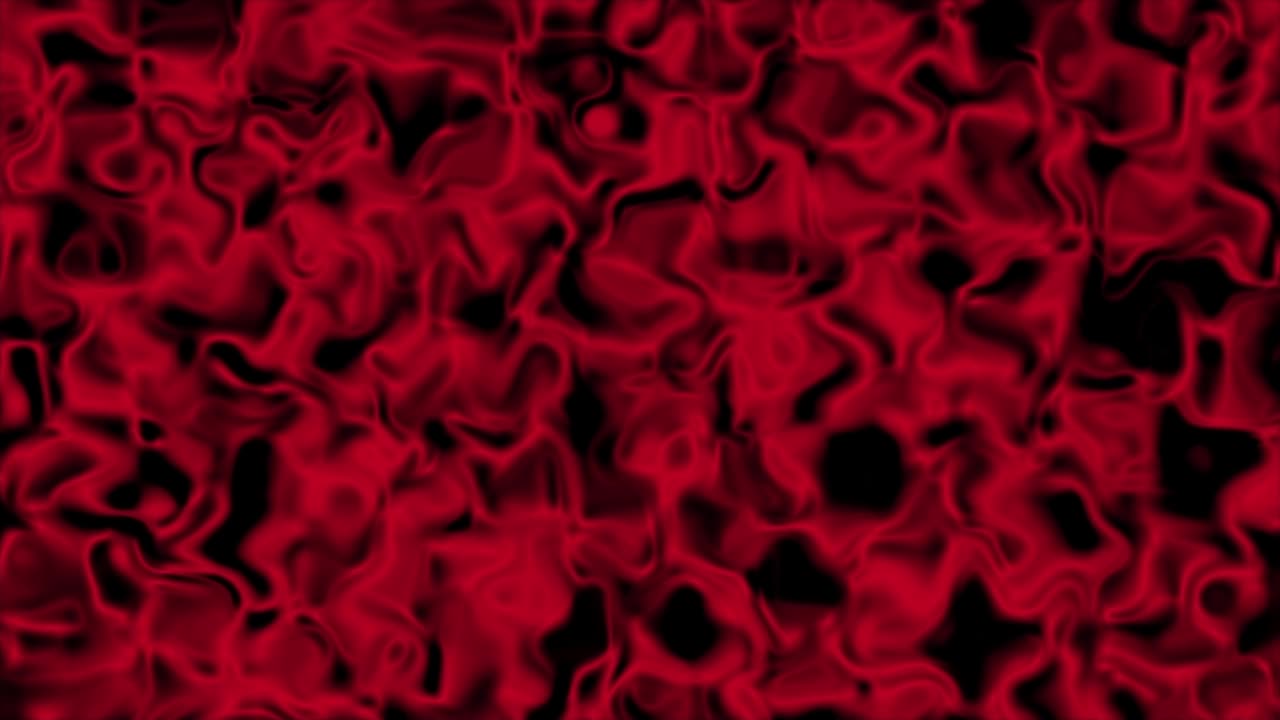 elementos redondos abstractos en movimiento en fondo rojo. animación líquida sin costuras para presentación y diseño web. plantilla de círculos ligeros. anillo fluido forma un patrón de movimiento. papel tapiz de bucle de células de morphing