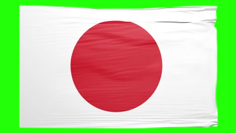 --Japón-Ondeando-Una-Bandera-En-Pantalla-Verde---1920x1080,-3d