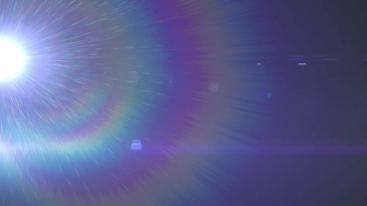 animación del foco con el destello de la lente sobre un fondo oscuro