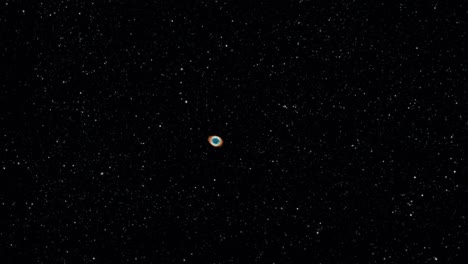 alejándose de la nebulosa del anillo revelando la constelación de la lira
