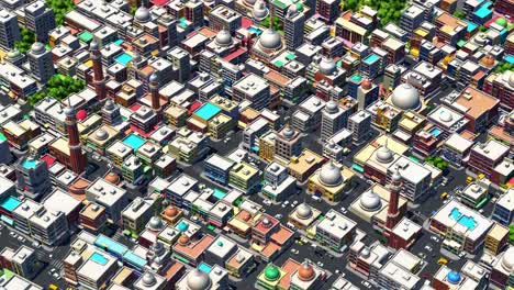 colorful isometric cityscape