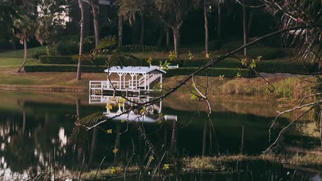 peaceful lakeside gazebo