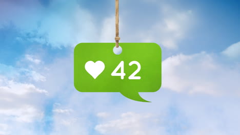 icono de corazón y números