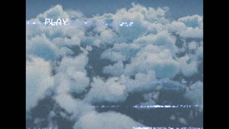 animación de interferencia sobre las nubes y el cielo