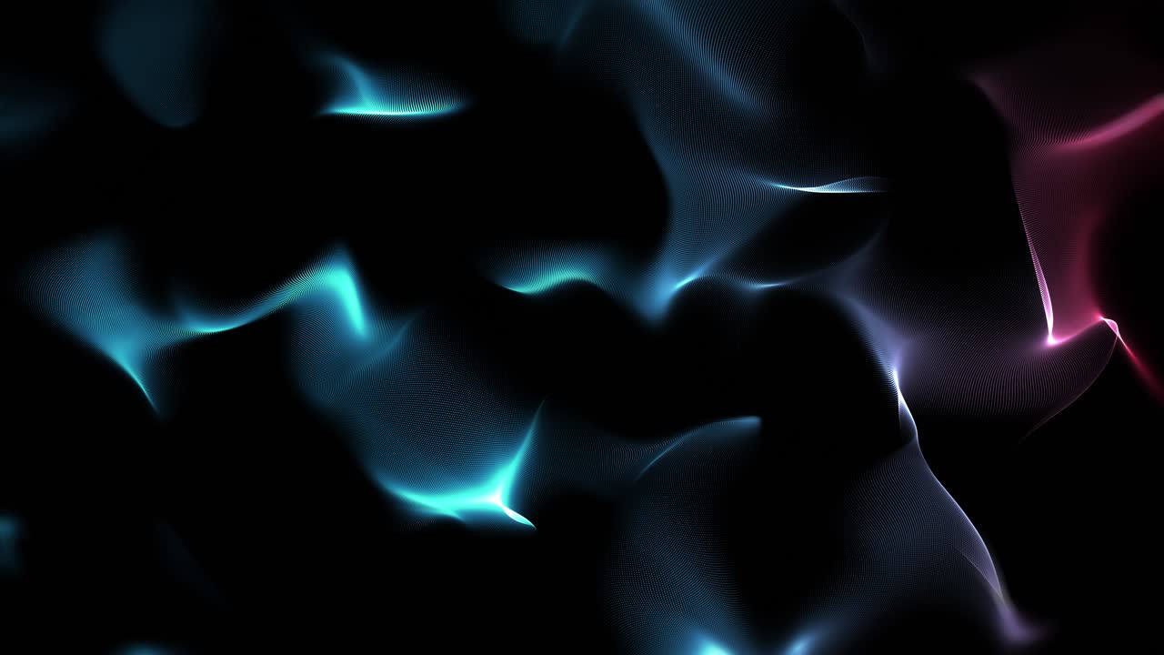 Loop di linee di particelle luminose blu astratte - Sfondo cosmico spaziale fantascientifico in 4K.