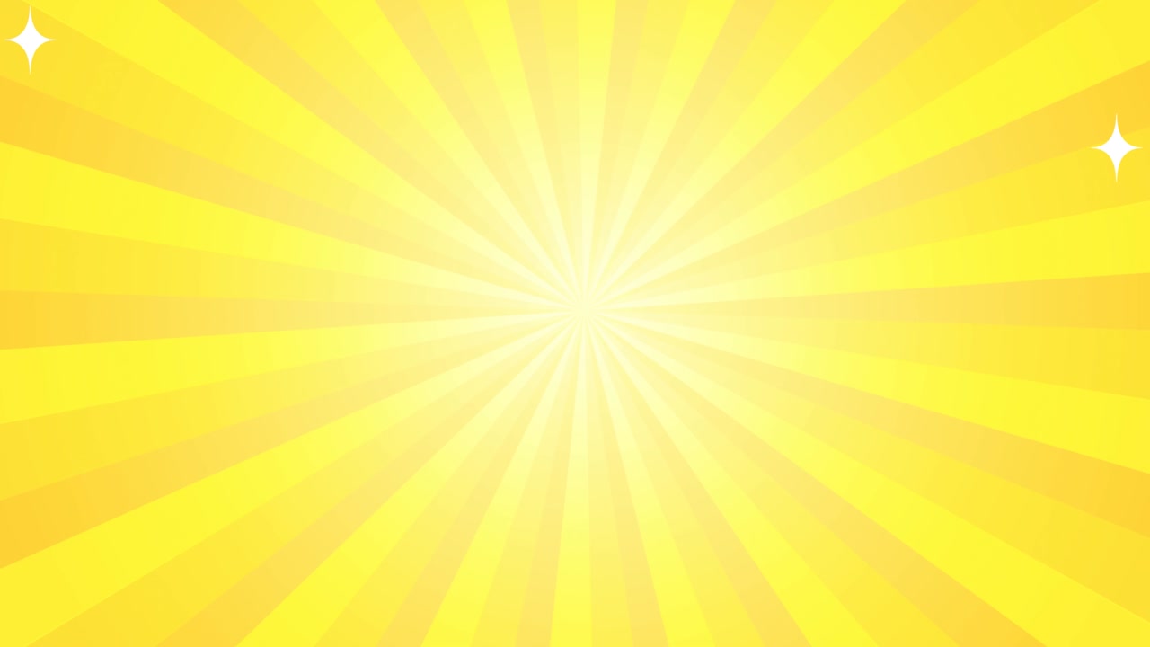 Spinning yellow concentration lines with glitter, looping animation of effect background
