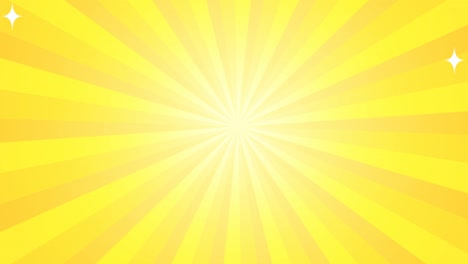 spinning yellow concentration lines with glitter, looping animation of effect background