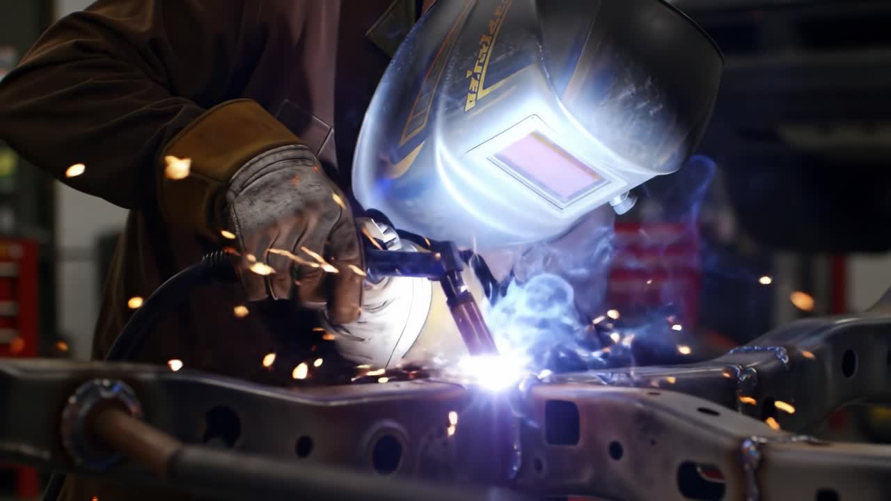 Welding a Car Frame