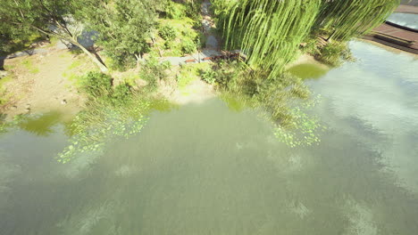 top view on holiday park alley