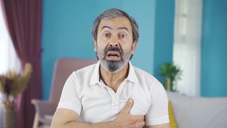 middle-aged man having a heart attack.