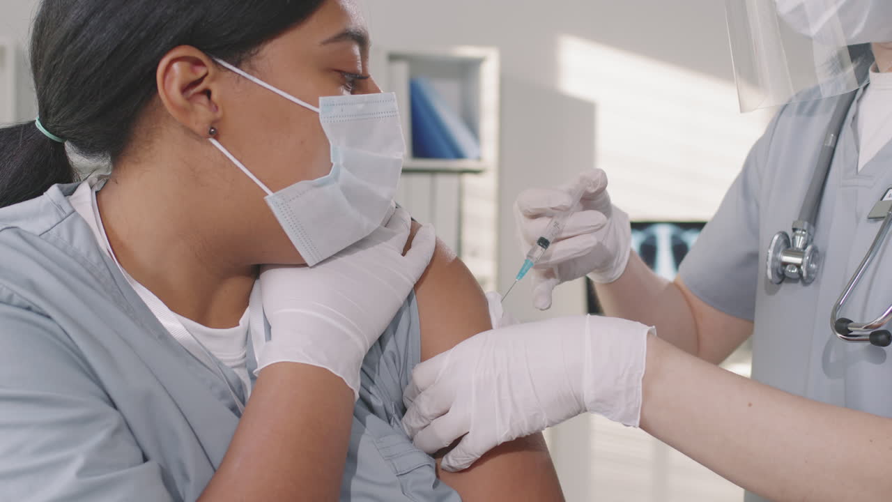 Medical Workers Getting Vaccinated Against Covid