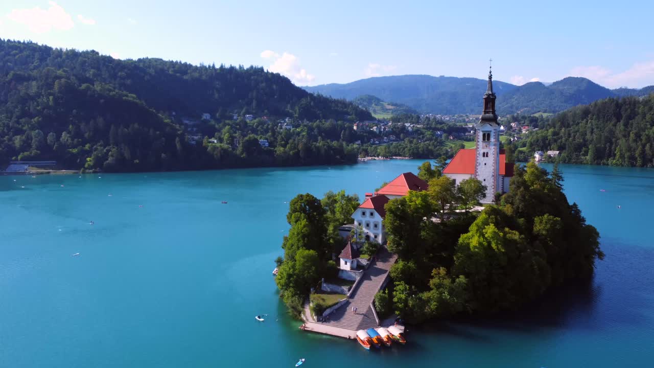 Chiesa dell'isola del lago di Bled in Slovenia